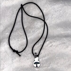 Glass Mushroom Jar Black accord necklace fairycore fairy